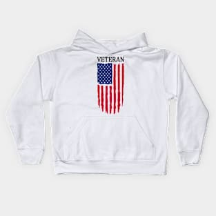 Veteran Distressed Flag Design Kids Hoodie